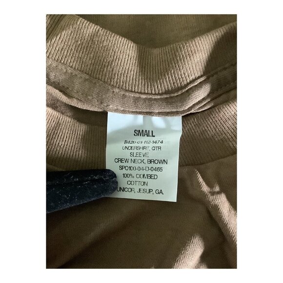 3-Pack DSCP US Army Crew Neck Brown Undershirts Small Cotton Tee Short Sleeve - Picture 6 of 8